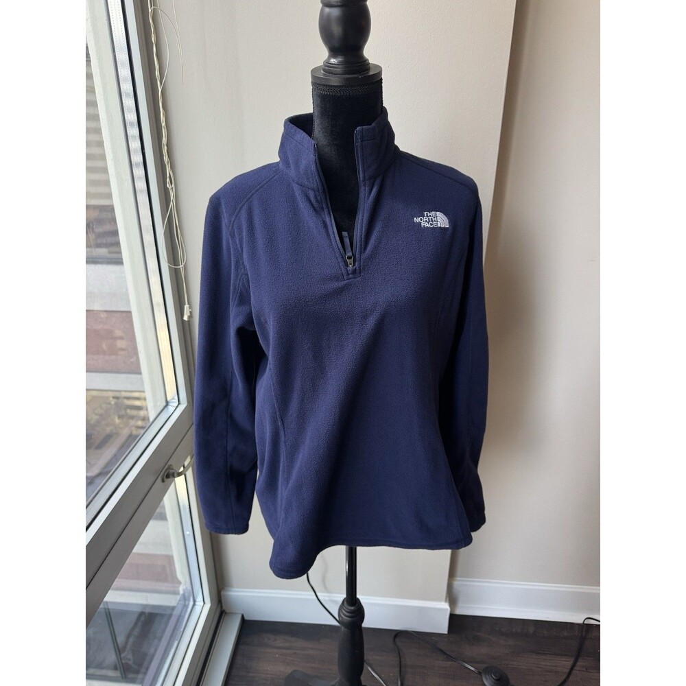 North Face Women’s Navy Blue Quarter Zip Long Sleeve Fleece Size Large